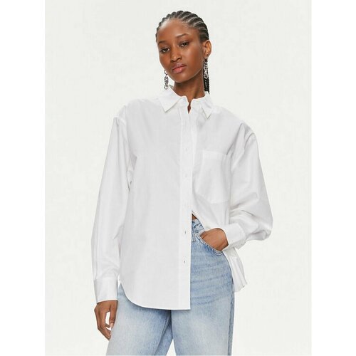 Рубашка CALVIN KLEIN, размер 32 [EU], белый hemp shirt striped plaid shirt 88 7% cotton
