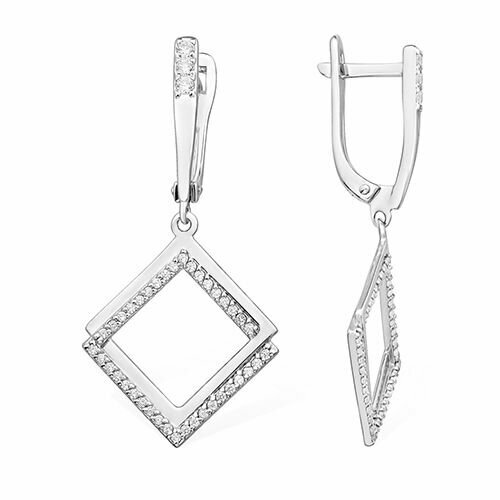 Серьги MINERAL NATION, серебро, 925 проба, фианит, серебряный