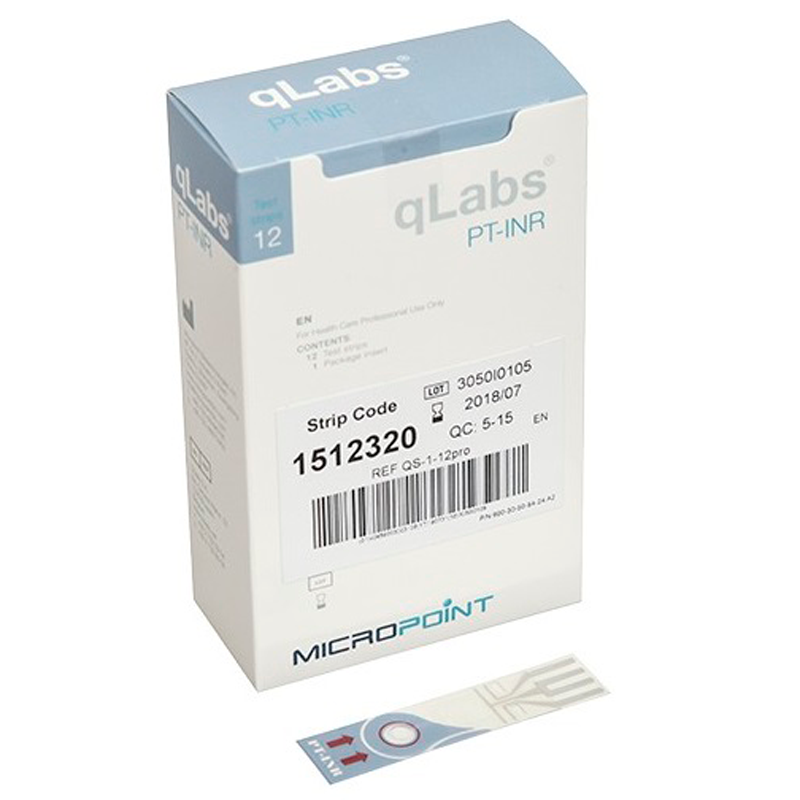 Тест-полоска qLabs® PT-INR Test Strip (КуЛабс МНО) 12 шт