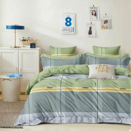 Комплект постельного белья евро наволочки 70х70 см Поплин SA-1162 Натали Постельное бельеКПБ 8000₽