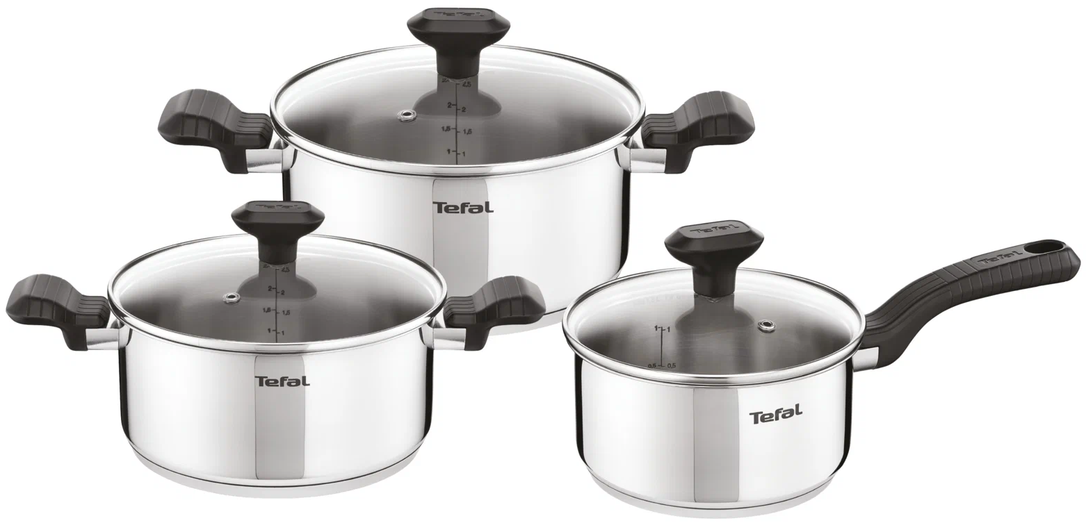 Набор кастрюль Tefal Comfort Max C9736C74 6 пр. серебристый 6 3.47 кг