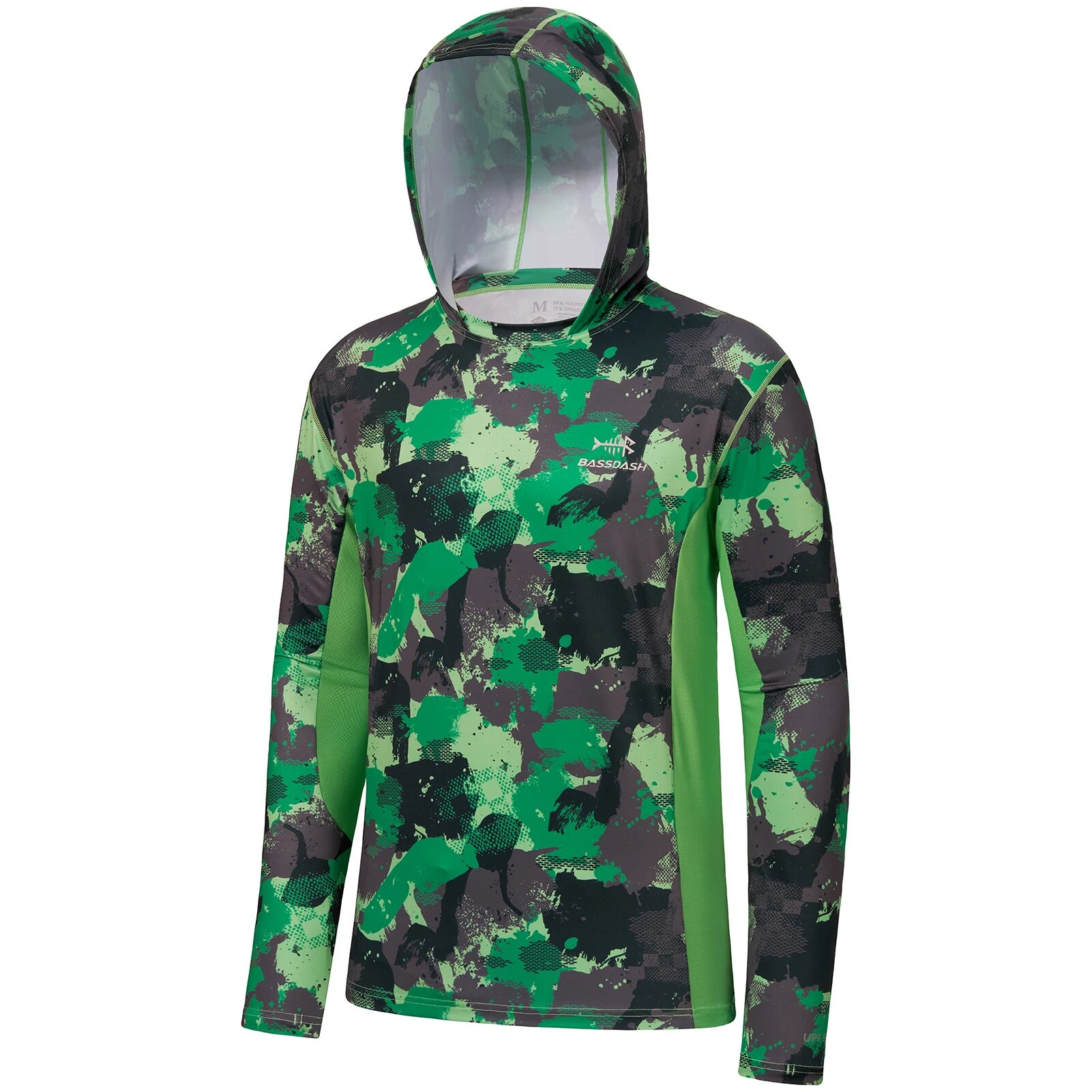 Bassdash Мужская камуфляжная толстовка UPF 50+ 3XL, Green without N G