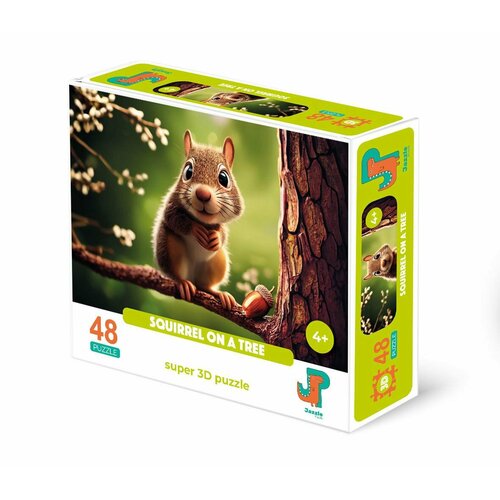 Пазл детский 3D Jazzle Puzzle 48 деталей: Белка на дереве
