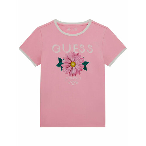 Футболка GUESS, размер 164, розовый детская футболка мультяшный щелкунчик 164 темно розовый
