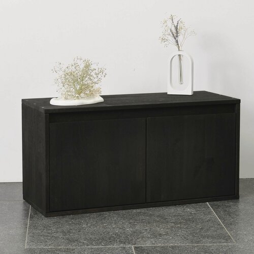 Изображение товара Комод, 70х28х35, Эдгар, для одежды, натуральный дуб, в прихожую, детскую, ванную комнату, черный, Dipriz