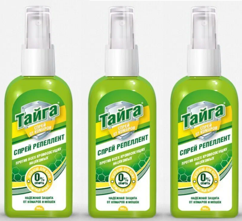 фото Спрей репеллентный от комаров Тайга, 100 мл, 3 шт
