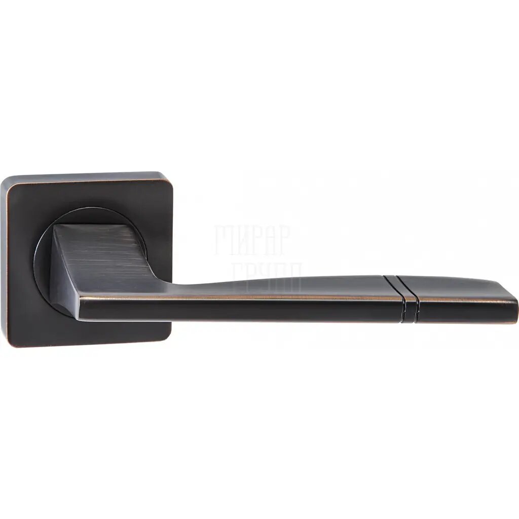 Дверные ручки Renz (Ренц) "Риволи" INDH 72-02 на квадратной розетке бронза черная с патиной