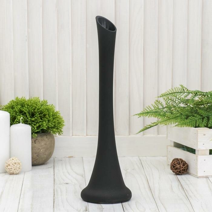 Ваза «Пять вечеров» 150 мл d=2.5 см 30×9 см стекло чёрная матовая