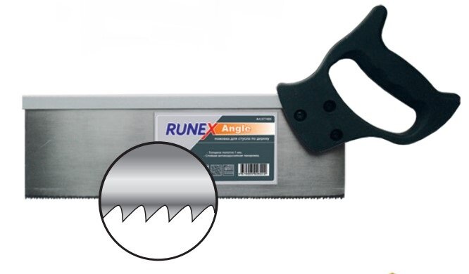 Ножовка по дереву для стусла 300мм ударный зуб 13 з/д "Runex Angle" (4/24) 577405