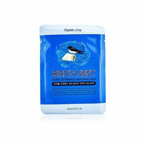 FarmStay Тканевая маска для лица Visible Difference Bird's Nest Aqua Mask Pack 23мл маска для лица тканевая с экстрактом ласточкиного гнезда farm stay visible difference birds nest aqua mask pack 1 шт