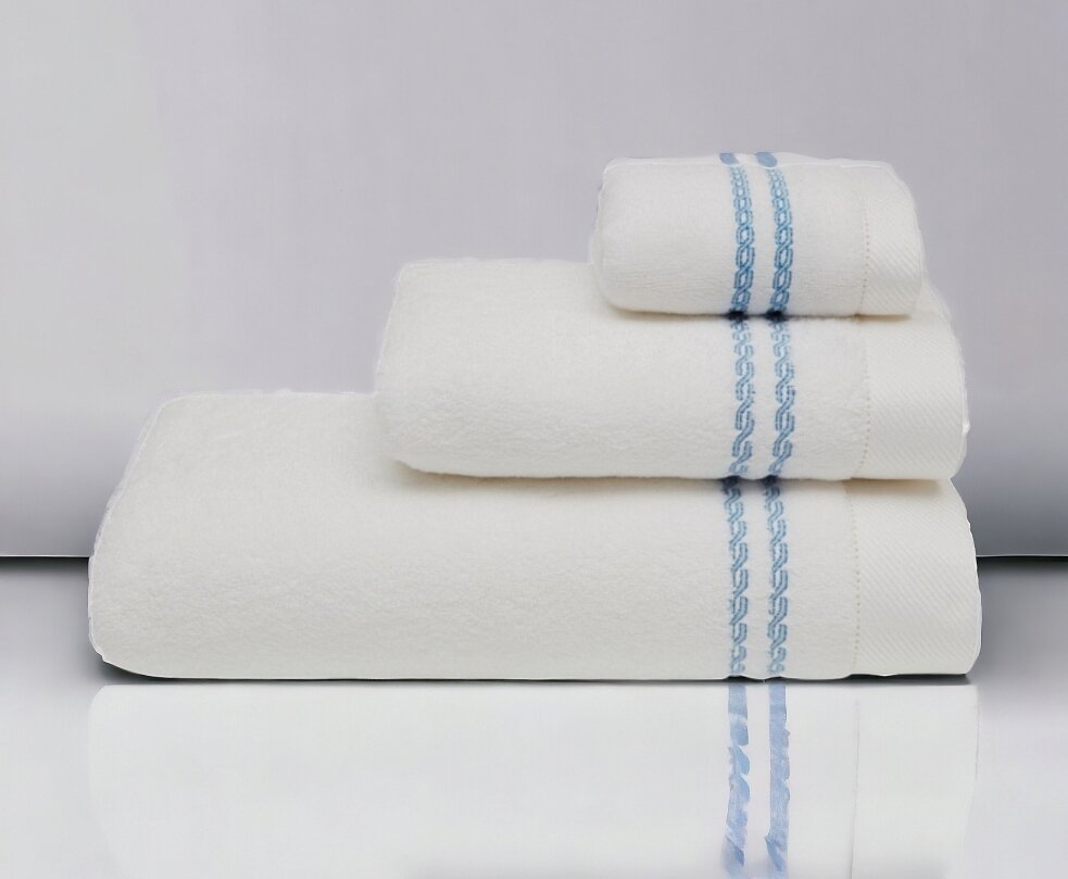 Полотенце Soft cotton CHAINE белый/голубой 1 шт. 50*100
