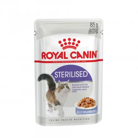 Royal Canin Sterilised Корм консервированный полнорационный для стерилизованных взрослых кошек мелкие кусочки в желе 85 г