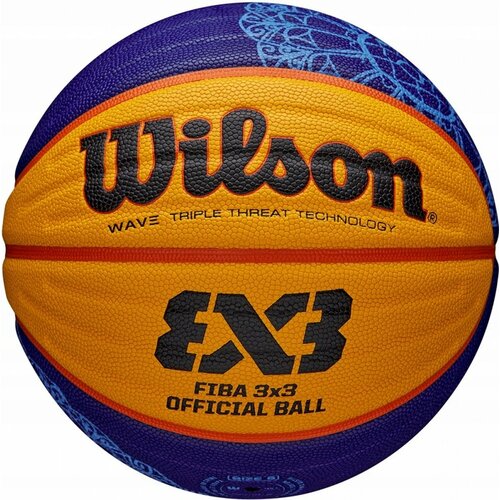 Мяч баскетбольный WILSON FIBA3x3 Official Paris 2024, WZ1011502XB6F, размер 6, FIBA Approved , PU, синий-желтый