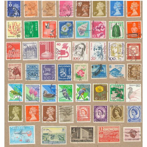 Набор №29 почтовых марок разных стран мира, 53 марки. Гашеные.