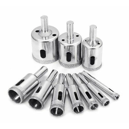 Набор сверл 10шт с алмазным покрытием, 6-30 мм