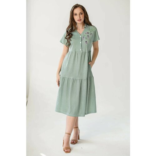 Платье Оптима Трикотаж, размер 46, зеленый платье оптима трикотаж размер 46 зеленый