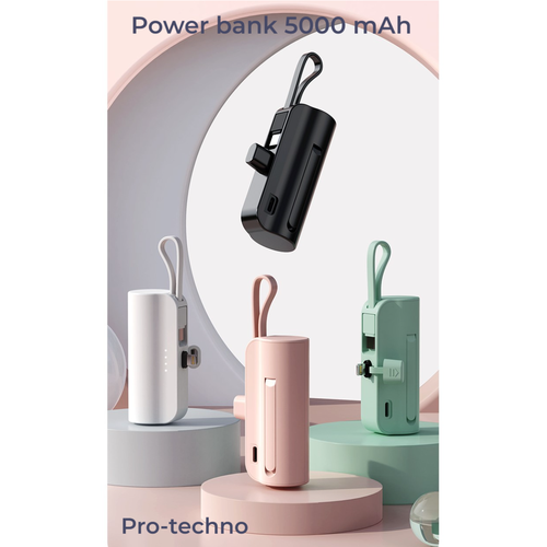 Внешний аккумулятор Power Bank 5000 mAh SP-33 , разъём / Lighting, type-c / повербанк, зарядка, powerbank, пауэрбанк, павербанк, повер банк, розовый