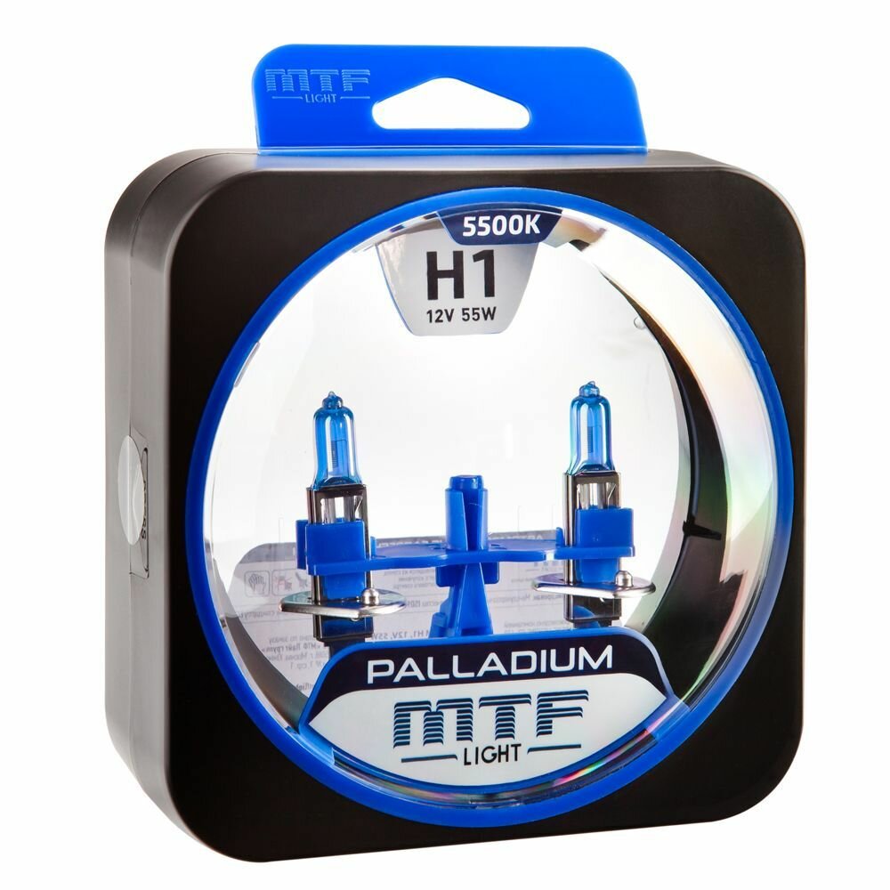 Галогенные автолампы MTF Light серия PALLADIUM H1, 12V, 55W, комп.