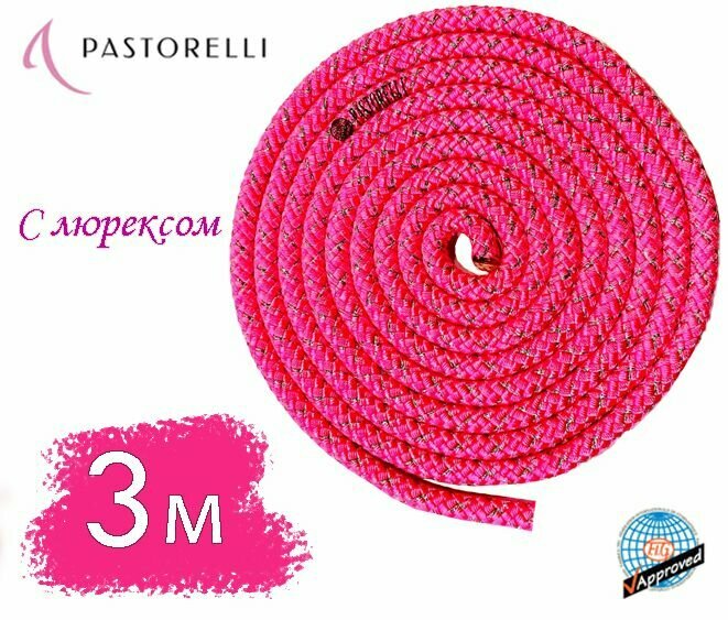 Скакалка PASTORELLI "Металлик" 00121 Флуо-розовый-Серебро FIG