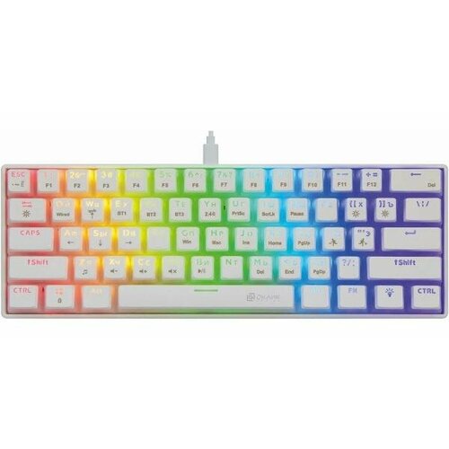 Клавиатура Оклик K763W механическая белый USB беспроводная BTRadio Multimedia for gamer LED 1920562 270600₽