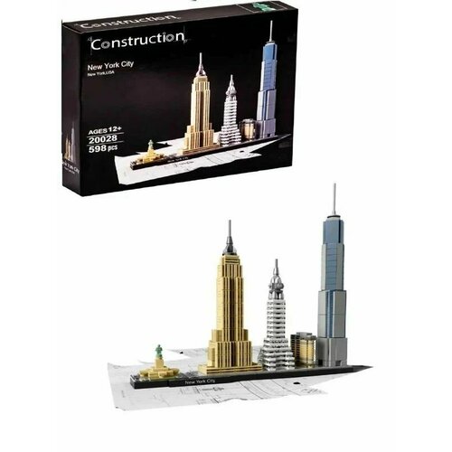 конструктор lepin 20028 архитектура нью йорк 598 деталей Конструктор Архитектура Нью-Йорка 598 дет. 20028