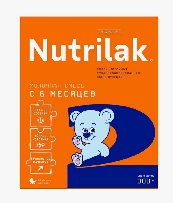 Смесь Nutrilak 2, с 6 месяцев, 300 г