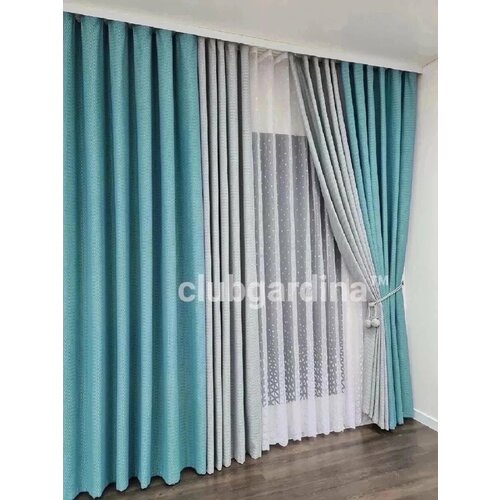 Шторы блэкаут серо-зеленый 2970₽