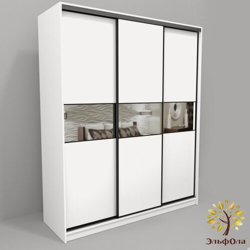 Изображение товара Шкаф-купе ЭльфОла "Гамма" трехстворчатый 265х45х220 см, белый