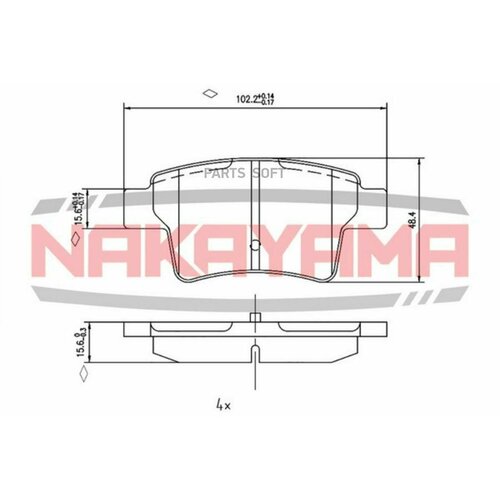 NAKAYAMA HP8447NY Коодки тормозные дисковые задние Citroen C4 Picas