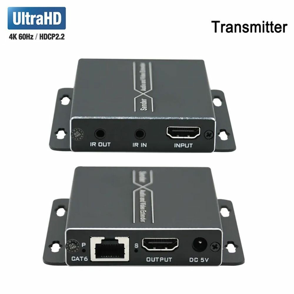 Удлинитель HDMI-2.0 extender до 60 м по витой паре, 4K/60Гц, IR (ORIENT VE045IR-2.0) — фото 1