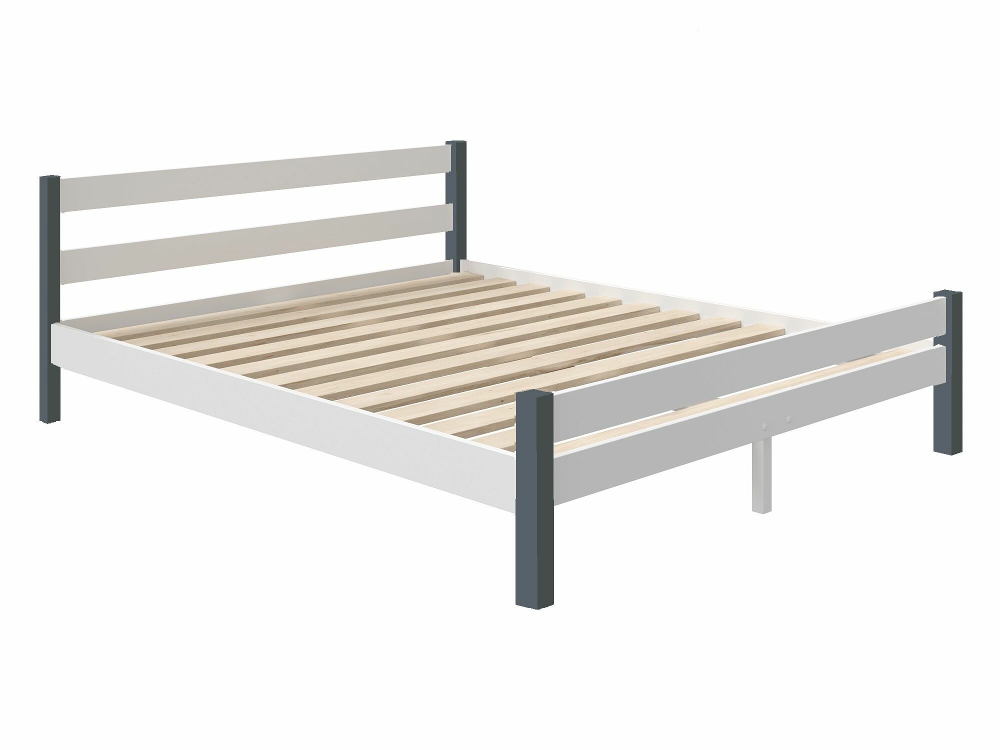 фото Кровать двуспальная деревянная из массива березы "Омега" 2000х1800