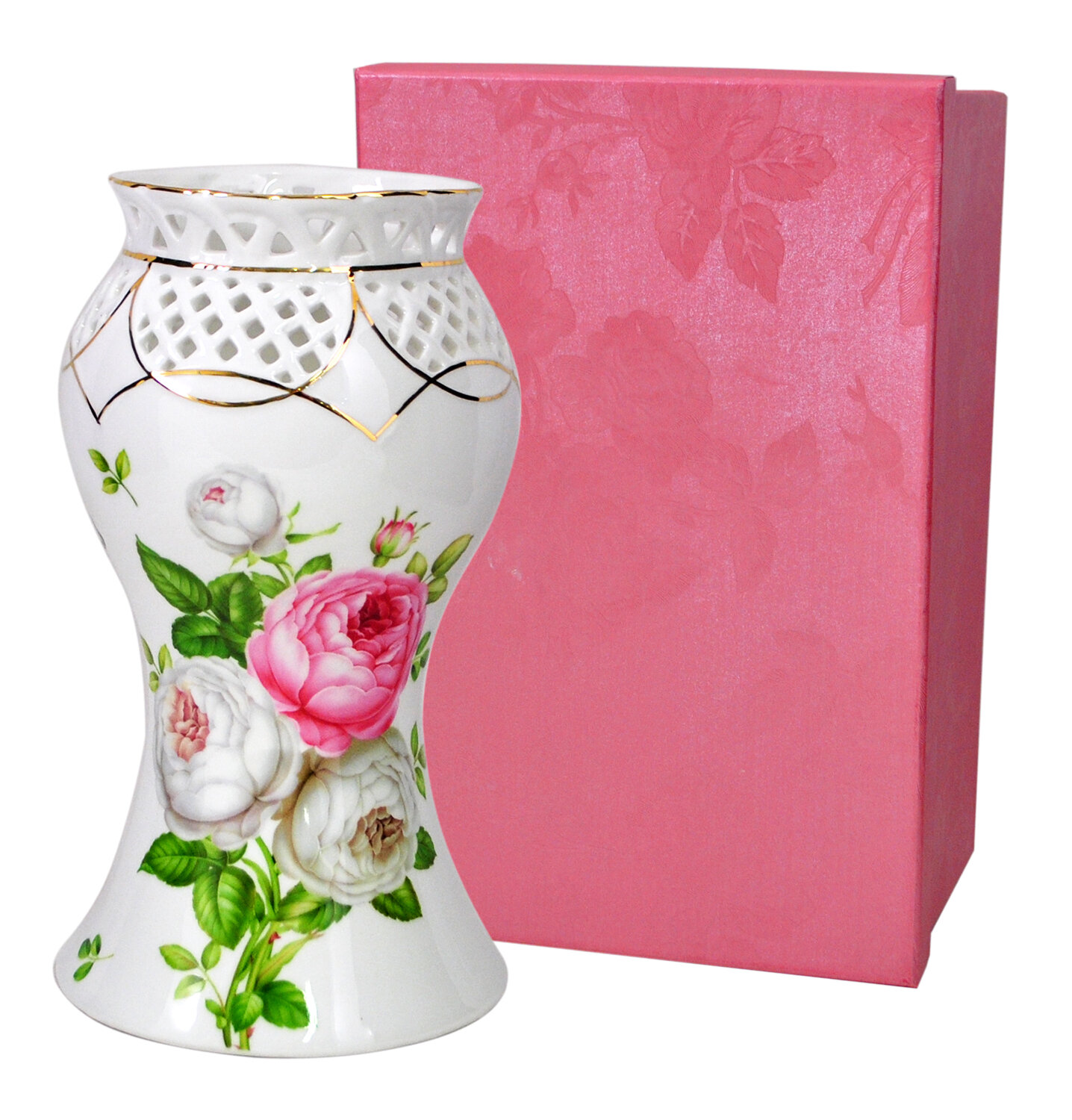 Ваза для цветов настольная, интерьерная, 1 литр, 20 см, федерация "Розы ажур"