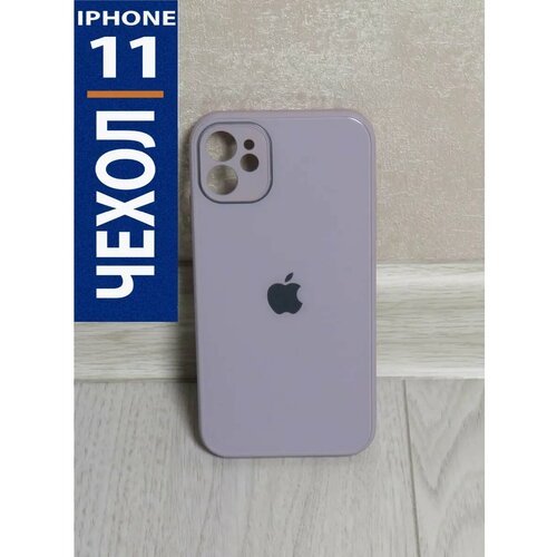 Чехол стеклянный защитный для iPhone 11, вет кофейный