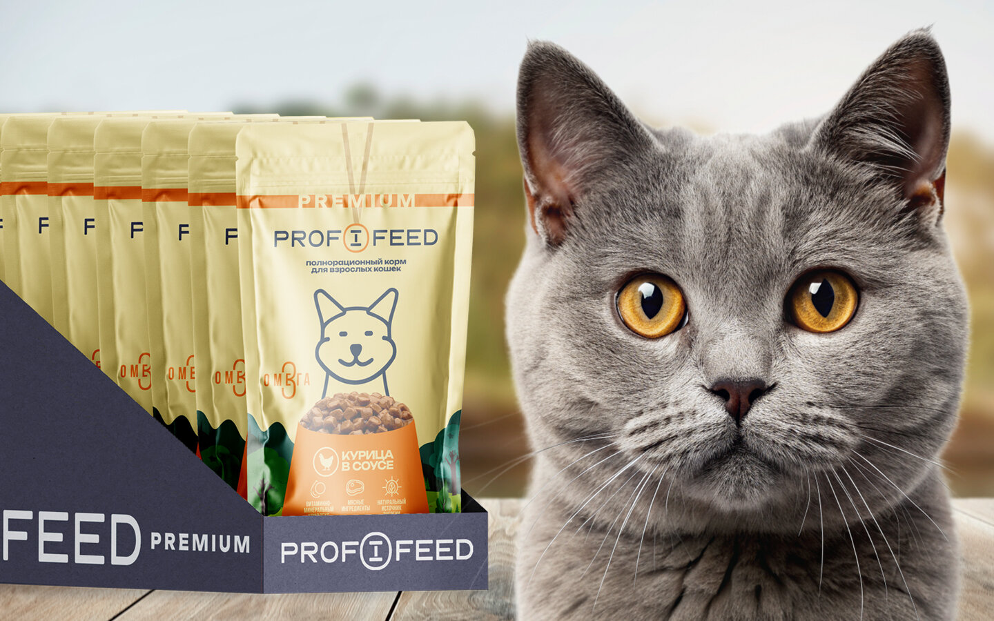 Корм консервированный полнорационный (пауч) «Profifeed» для взрослых кошек с курицей в соусе, 75г, 28 шт. — фото 1