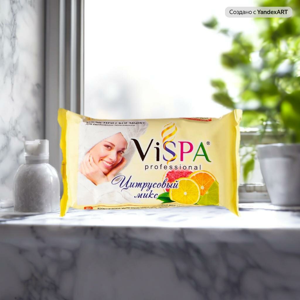 Изображение Твердое косметическое мыло "Цитрусовый микс" от бренда "VISPA" весом 170 грамм