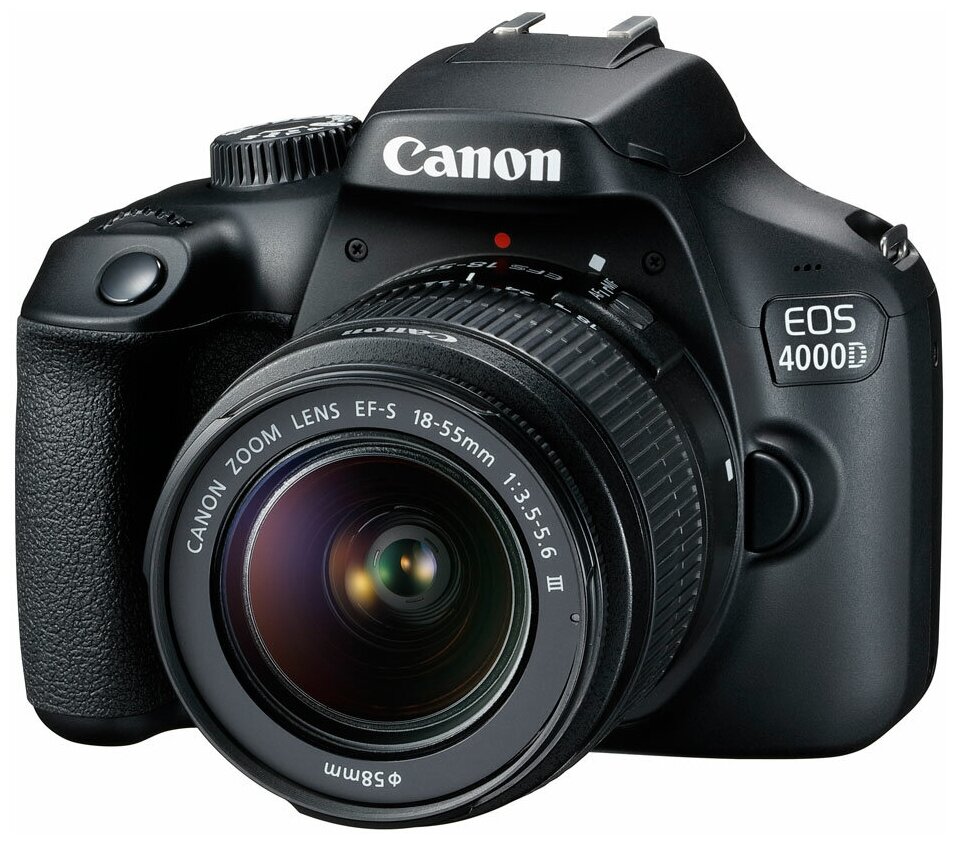Фотоаппарат Canon EOS 4000D Travel Kit 18-55 III + сумка треуголка + карта памяти 16GB — фото 1