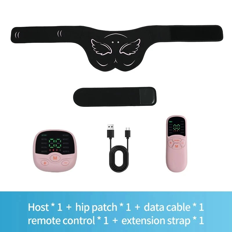 Электронный стимулятор мышц, USB Аккумуляторный Массажер для подтяжки ягодиц, тонер, фитнес-массажер для похудения, Pink