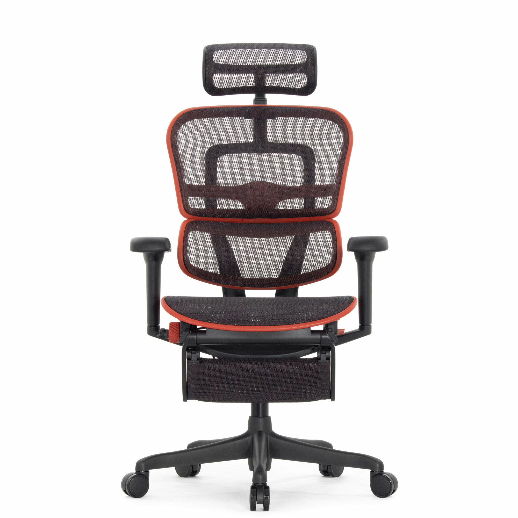 Кресло FALTO Ergohuman Ultra X9 GAMING с подножкой ( чёрный/ красный каркас /сетка Equator Red )