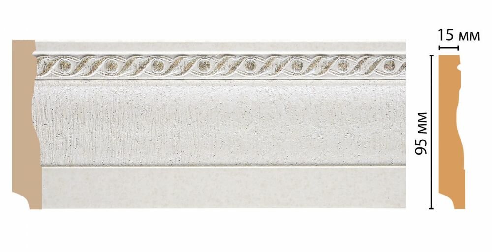 Плинтус Напольный Decomaster 153-42ДМ В95хШ12хД2400 мм / Декомастер.