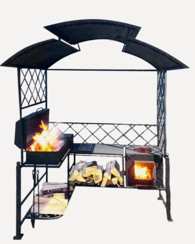 Изображение товара Мангал "Ковбой", сталь, высота 235см, толщина стенок топки 3мм