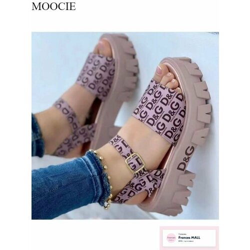 фото Босоножки moocie, размер длина стопы 230 мм, розовый,