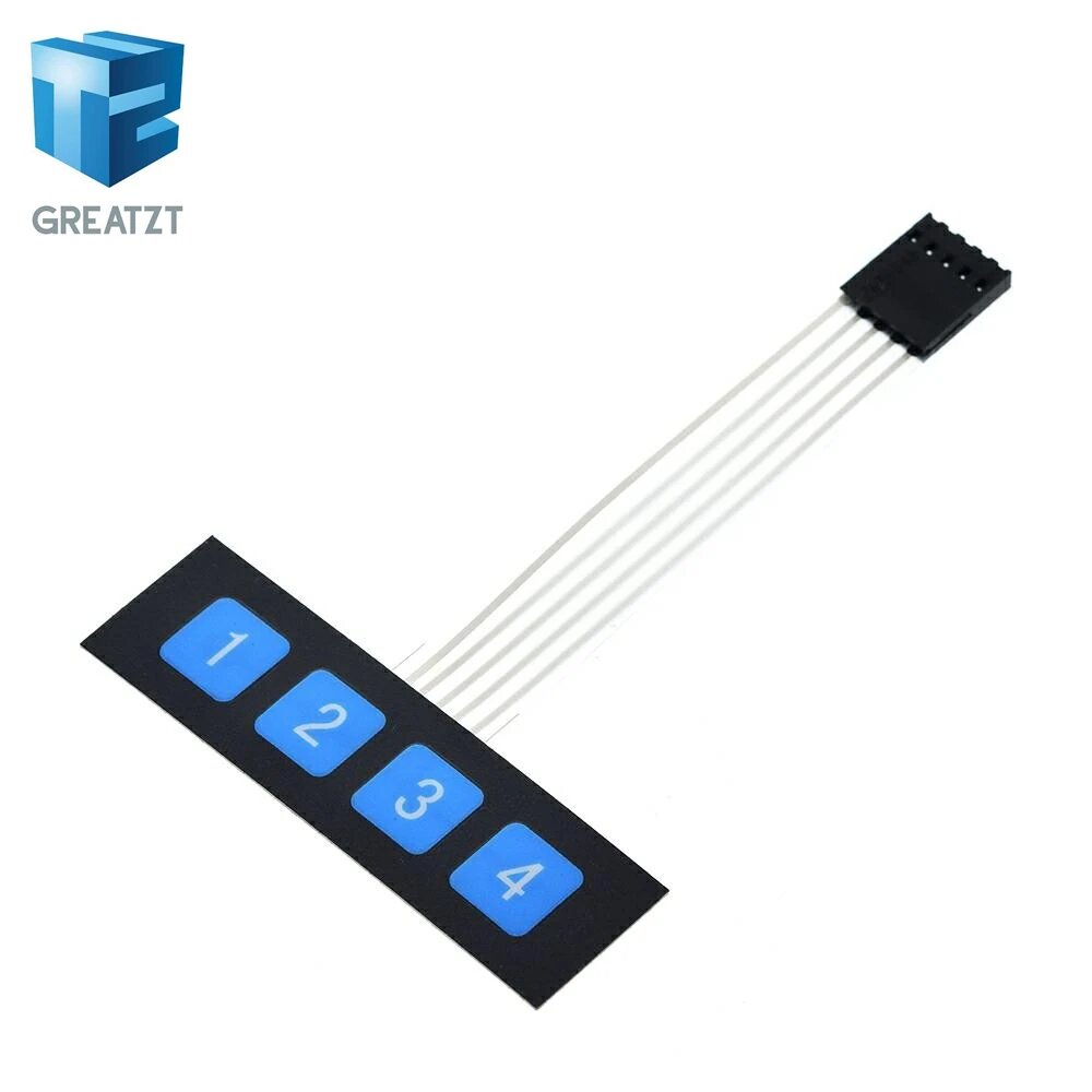 GREATZT 1 шт. новая 4 12 16 20 клавиш 4*4 мембранная клавиатура с переключателем 1x4 3x4 4x4 4*5 матричная матричная клавиатура для смарт-автомобиля arduino, TZT, 1X4 Matrix keyboard