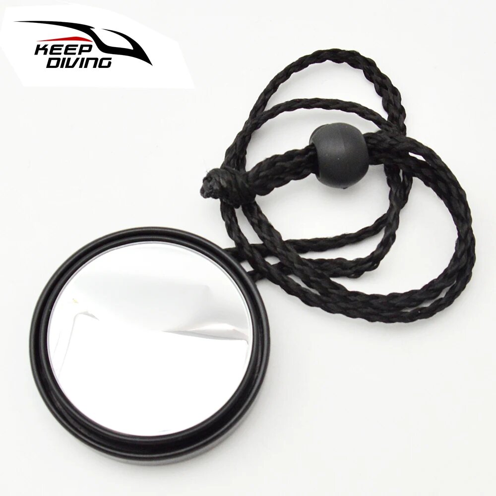 Портативное панорамное зеркало заднего вида для подводного плавания регулируемое зеркало заднего вида для дайвинга со шнурком веревка безопасные аксессуары для плавания Черный