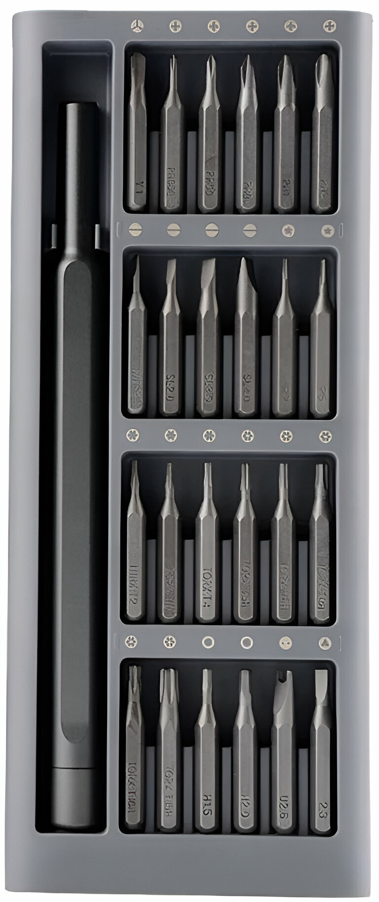Профессиональный набор отверток и инструментов для точных работ Precision Screwdriver 24 в 1 /Отвертка для телефона / Набор бит с магнитными насадками. Металический — фото 1
