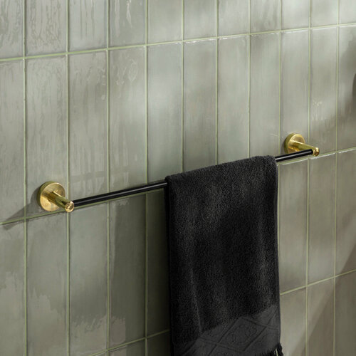 Изображение товара Держатель для полотенец 60 см Oro Nero Moroshka цвет Золото Черный