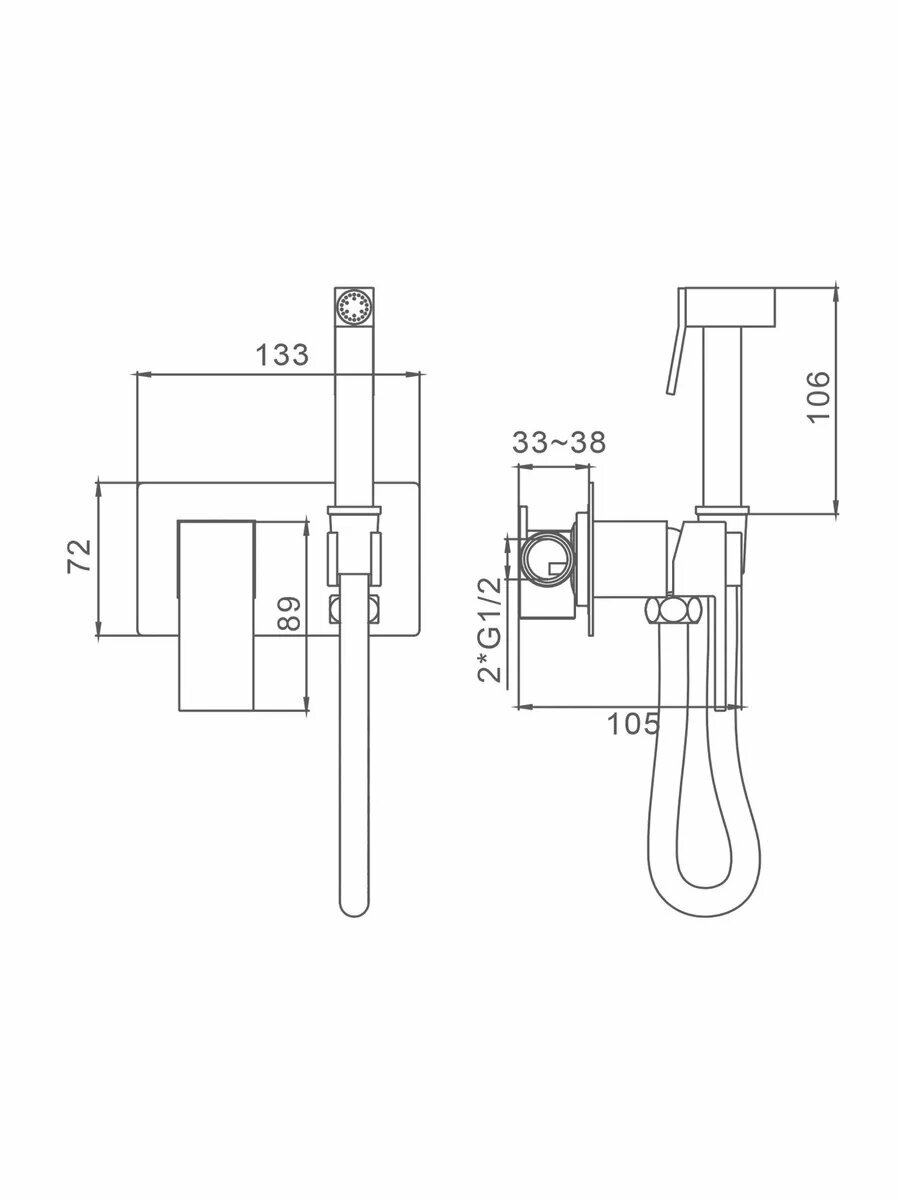 S97.52.06 Встраиваемый гигиенический душ — фото 1