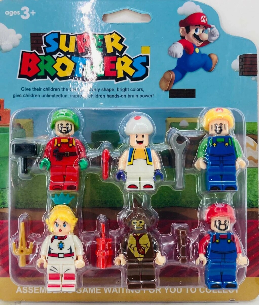 Набор Фигурки Марио SUPER BROTHERS Mario SL89193, 6 шт на блистере