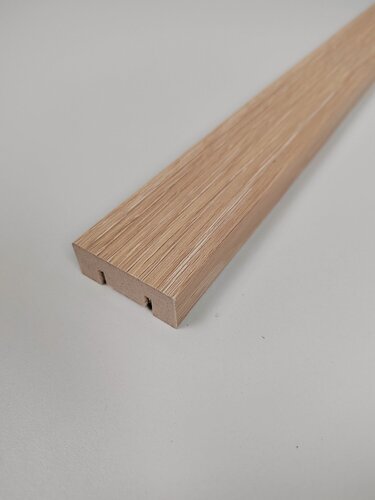 Изображение товара Интерьерная перегородка Рейка декоративная RS01 40х16х2750мм МДФ экошпон Ясень тирамису Cosca Decor. Набор 8 шт.