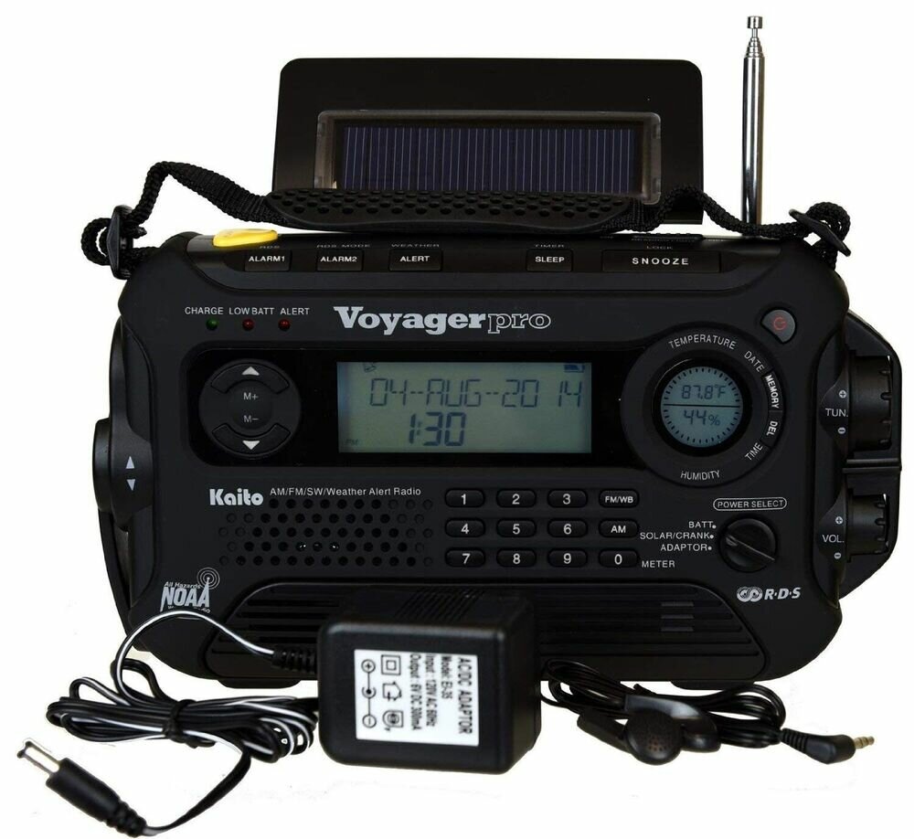 Voyager KA600 Цифровая солнечная динамо-машина с ручным приводом AM/FM/LW/SW и метеорологическое радио NOAA