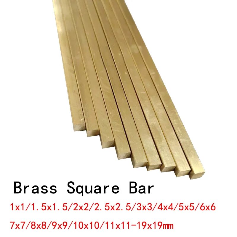 Латунный квадратный стержень 500 мм, 3x3x500mm 1PCS